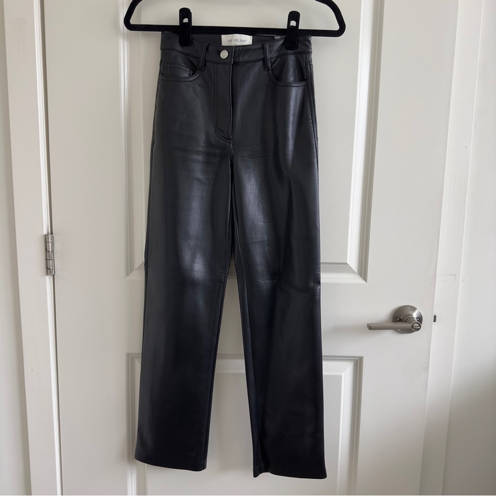 Aritzia Wilfred Melina Black vegan Leather Pants